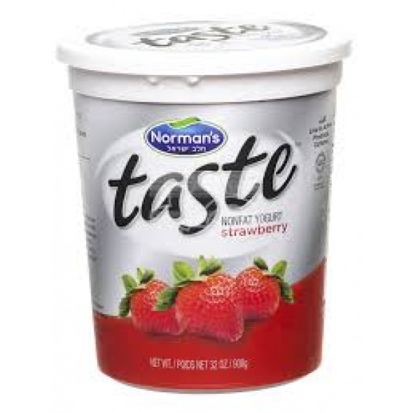 Normans Taste Nonfat Strawberry Yogurt 32oz 908g Dairy