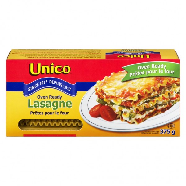 Unico Oven Ready Lasagna 375g Pasta Noodles Pasta Sauces