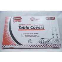 Fantastic Table Covers; Clear Plastic; 66x160 10ct Extra Heavy Duty; Reusable 
