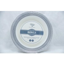Decor Bowls 7.5" 10cts Elegant Embossed Edge design Silver