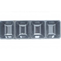 Dining Collection Black Rectangular Compartment Platter - 4 Section 16"x5"