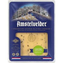 Amstelvelder Premium Gouda Sliced Cheese, Chives 125g