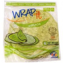 Pas Yisroel Wrap-It Wraps Spinach 10", 6pk 372g *Mezanot*
