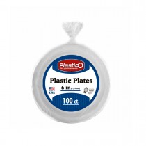 Plastico 6" White  Plastic Plates 100ct