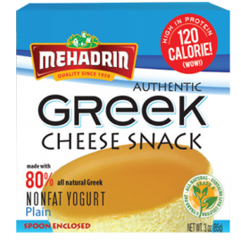 Mehadrin Authentic Greek Cheese Snack 80% All Natural Greek Nanfat Yogurt Plain 3oz