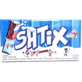 Elite Shtix Chocolate Milk 8 Sticks Filled with Milk  flavored cream Net Wt. 3.39oz (96g)