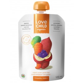 Love Child Organics - Apple, Sweet Potato, Carrot & Blueberry Puree 128ml