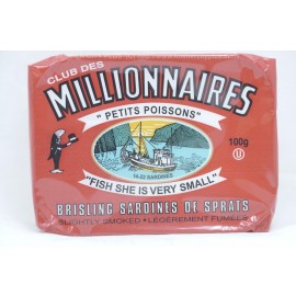 Millionaires Brisling Sardines de Sprats Slightly Smoked 100g