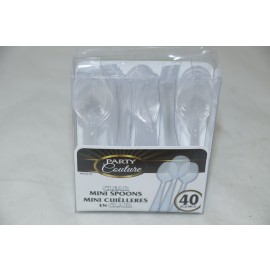 Party Couture Clear Mini Dessert Spoons 40/pk