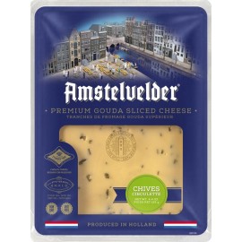 Amstelvelder Premium Gouda Sliced Cheese, Chives 125g