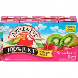 Apple & Eve 100% Juice Strawberry Kiwi No suggar Added 8 x 6.75 oz