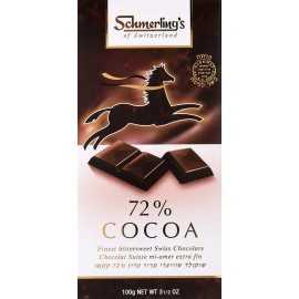 Schmerling's 72% Cocoa, Finest Bittersweet Swiss Chocolate 3.5oz(100g)            