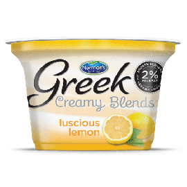 Norman's Greek Creamy Blends Lemon 2%lowfat Yogurt 5.3oz 150g