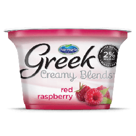 Norman's Greek Creamy Blends Red Raspberry 2%lowfat Yogurt 5.3oz 150g