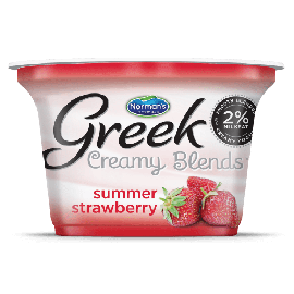Norman's Greek Creamy Blends Strawberry 2%lowfat Yogurt 5.3oz 150g