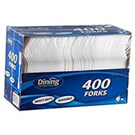 Dining Collection 400 Plastic Forks Heavy Duty Reusable 