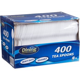 Dining Collection 400 Plastic Tea Spoons Heavy Duty Reusable 