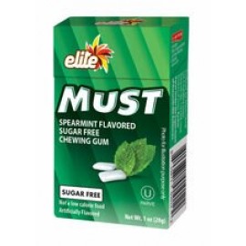 Elite Must Sugar Free Spearmint Flavored Chewing Gum 28g