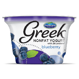 Norman's Nonfat Greek Yogurt with 2X protein Blueberry 6oz(170g)