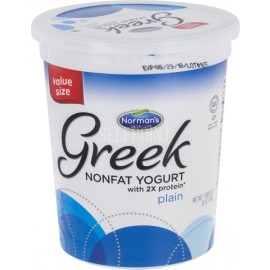 Norman's Greek Nonfat Yogurt with 2X protein PLAIN 32oz 908g