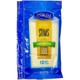 Haolam Slims Muenster 12 Ultra Slim SLices 50 Calories per slice Natural CheeseNet Wt 6oz (170g)
