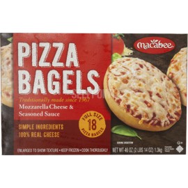 Macabee Pizza Bagels Mozzarella Cheese & Seasoned Sauce  18 Bagels 1304g