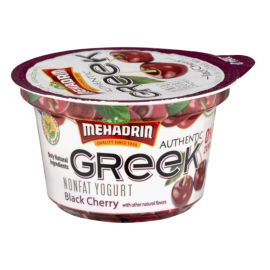 Mehadrin Authentic Greek nonfat Yogurt 2x protein Black Cherry 0%fat 6oz(170g)