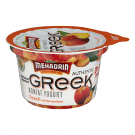 Mehadrin Authentic Greek nonfat Yogurt 2x protein Peach 0%fat 6oz(170g)