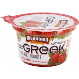 Mehadrin Authentic Greek nonfat Yogurt 2x protein Strawberry 0%fat 6oz(170g)