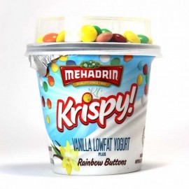 Mehadrin KRISPY Vanilla Low Fat Yogurt Rainbow Buttons 150g