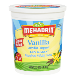 Mehadrin Vanilla Low Fat Yogurt 1.5% MilkFat 32oz 907g