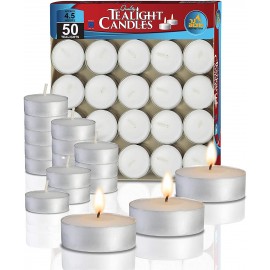 Ner Mitzvah 50 Quality Tealight Candles Burns 4.5 Horus