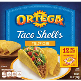 Ortega Taco Shells Yellow Corn 18 taco shell net wt 8.7oz (246g)