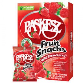 Paskesz Fruit Snacks Wild Strawberry 8 22.7g pouches 181g