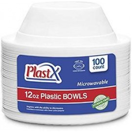 PlastX 12oz Plastic Bowls 100count