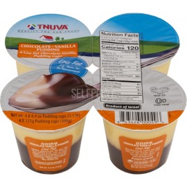 Tnuva Chocolate Pudding with Vanilla Mousse Topping 4x4.37oz 