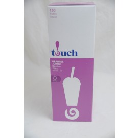 Touch Jumbo Blanches White Straw 150pcs