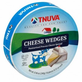 Tnuva Cheese Wedges Pasteurized Process Cheese Food 16pcs.-0.53oz (8.46oz240g)