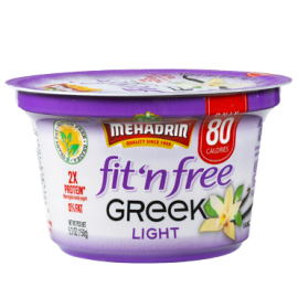Mehadrin Fit n Free Light Blended  Yogurt No sugar Added VANILLA 5.03oz (150g)