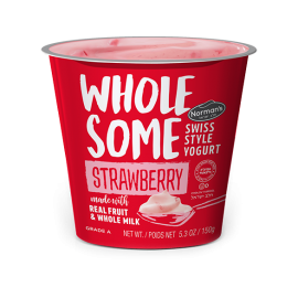 Norman's WholeSome Swiss Style Yogurt Strawberry 5.03oz 150g