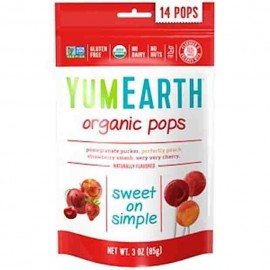 Yumearth Organics Gluten Free Organic Pops Fruit Assorted 14 Lollipops 85g