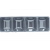 Black Rectangular Compartment Platter - 4 Section 16"x5"