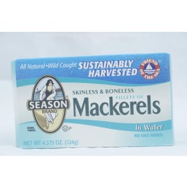 Season Mackerel in Water Skinless and Boneless Fillet 124g