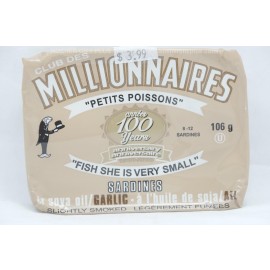 Millionaires Sardines in Soya Oil /Garlic Sligthly Smoked 106g