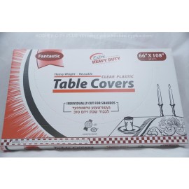 Fantastic Table Covers; Clear Plastic; 66x108 13ct Extra Heavy Duty; Reusable 