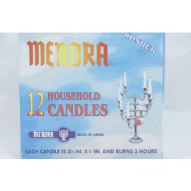 Menora 12 Household Candles Burns 3 Hours