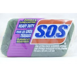 SOS Heavy Duty Extra Thick Scrubber Sponge 114mmx63mmx22mm