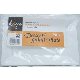 Kaya White Dessert/Salad Plate 10 Pcs