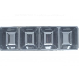 Dining Collection Black Rectangular Compartment Platter - 4 Section 16"x5"