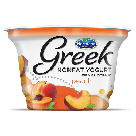 Norman's Nonfat Greek Yogurt with 2X protein Peach 6oz(170g)